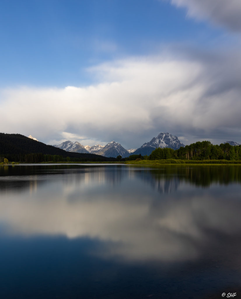 Grand Tetons at Oxbow Bend long exposure