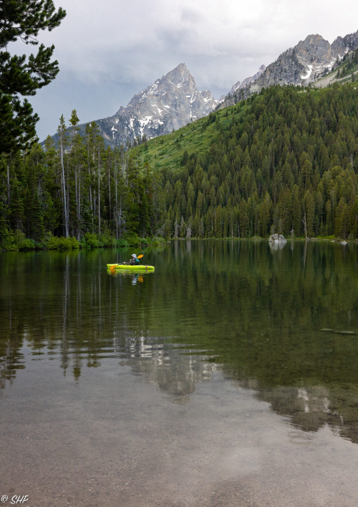 Kayaker on String Lake Grand Teton National Park