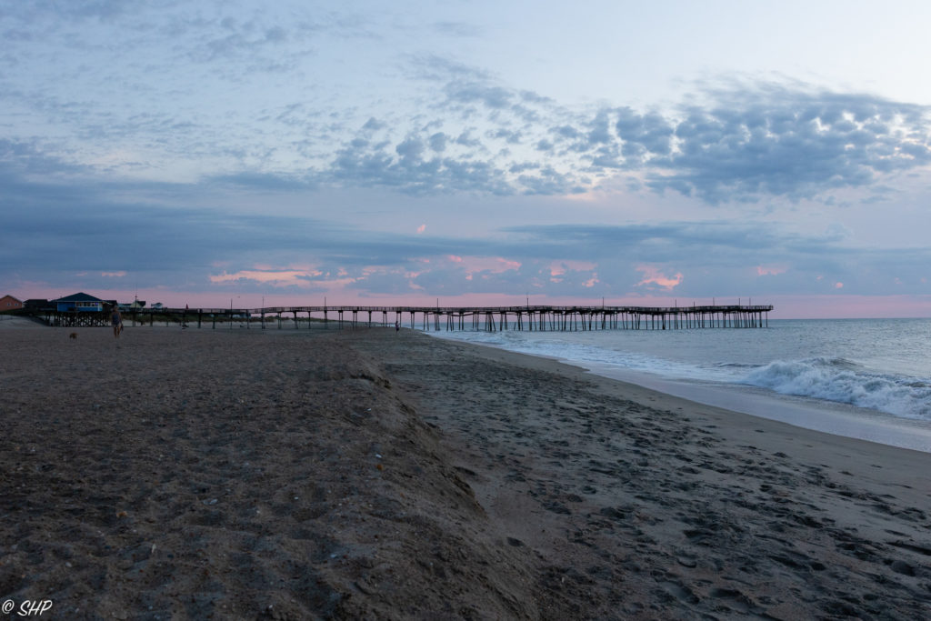 Sunrise on Avon Beach NC with pier