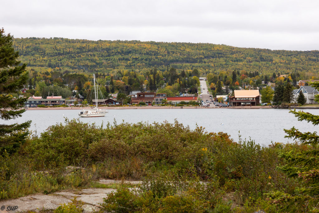 town of Grand Marais MN with harbor
