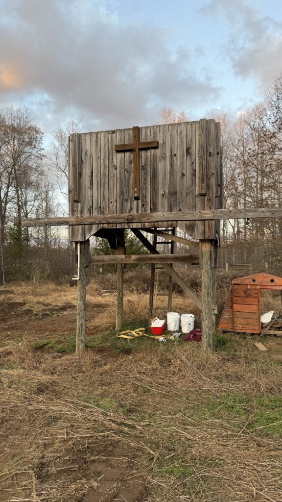 water tower with cross